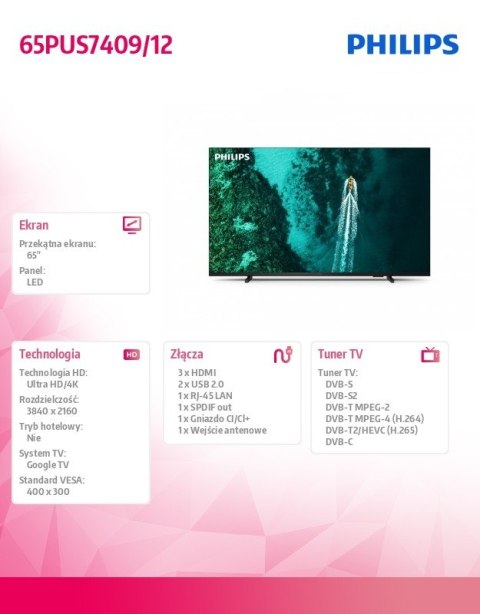 Telewizor 65 cali LED 65PUS7409/12 Philips