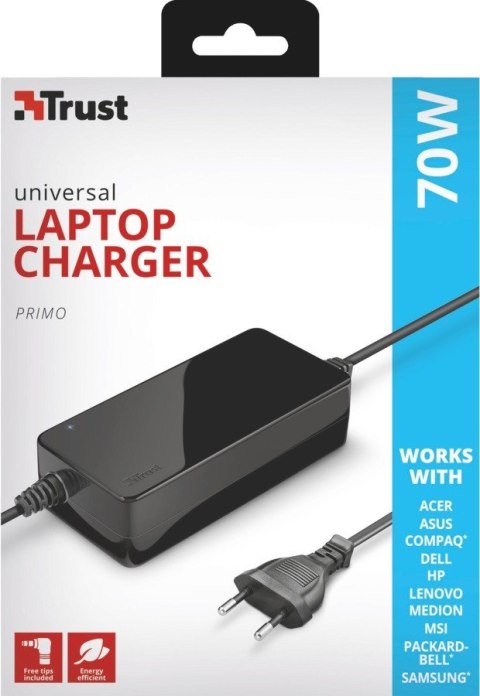 Zasilacz do laptopa Primo 70W czarny Trust