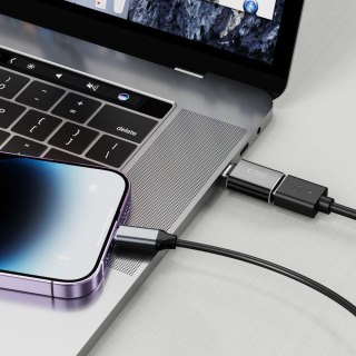 Adapter przejściówka iPhone Lightning (męski) - USB-A (żeński) OTG - czarny Tech-Protect