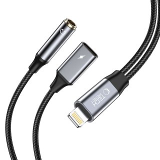 Kabel przejściówka iPhone Lightning na mini jack 3.5mm - iPhone Lightning - czarny Tech-Protect