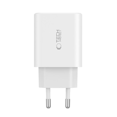Ładowarka sieciowa 2x USB-C PD / USB-A QC 30W - biała Tech-Protect