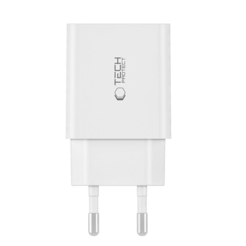 Ładowarka sieciowa USB-C PD / USB-A QC 30W - biała Tech-Protect