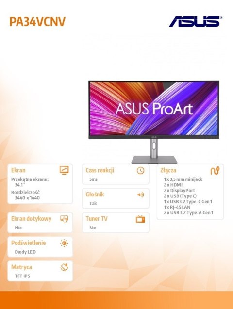 Monitor 34 cale PA34VCNV Asus