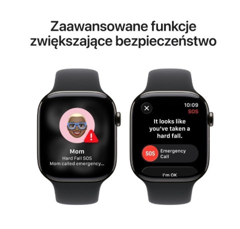 Watch Series 11 GPS + Cellular, koperta 46 mm z tytanu w kolorze łupku, pasek sportowy w kolorze czarnym - rozmiar M/L Apple