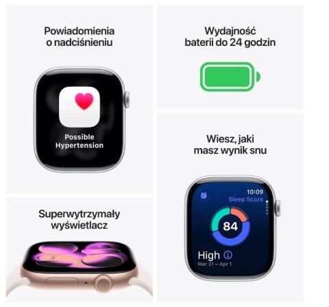 Watch Series 11 GPS + Cellular, koperta 46 mm z tytanu w kolorze złotym, bransoleta mediolańska w kolorze złotym S/M Apple