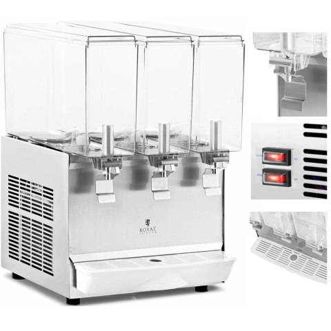 Dyspenser dozownik chłodzący do soków napojów potrójny 3 x 10 l 320 W Royal Catering