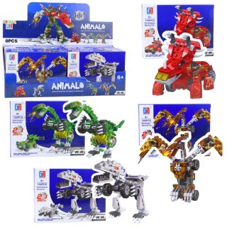 Klocki Konstrukcyjne Dinozaur Auto 2w1 105-132 el. Mix LEAN TOYS