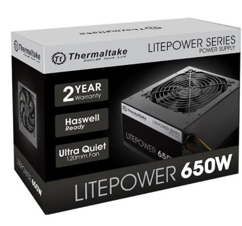 Litepower II Black 650W (Active PFC, 2xPEG, 120mm, Single Rail) Thermaltake