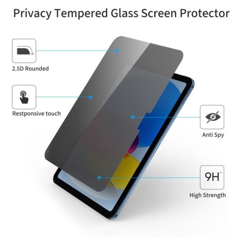 Szkło prywatyzujące na iPad 10.9'' 2022 / iPad 11'' 2025 Glass Spy+ Tech-Protect