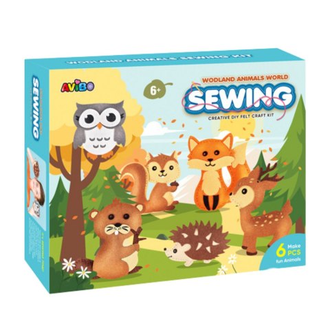 Zestaw Kreatywny Wyszywanki Filcowe Zwierzątka Leśne 6szt LEAN Toys