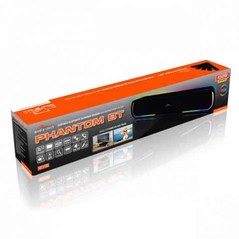 Głośnik Bluetooth typu Soundbar PHANTOM BT MT3180 Bluetooth 5.1+EDR/MP3/MicroSD/USB/AUX/Wbudowany Mikrofon/Micro-USB/RGB/RMS 10W Media-Tech