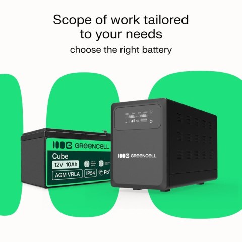 Zasilacz awaryjny UPS AVR PowerCore 1000W/1500VA 12VDC Green Cell