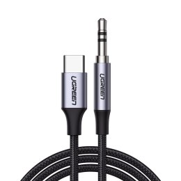 Kabel audio stereo AUX 3.5 mm mini jack - USB-C do telefonu tabletu 1m czarny UGREEN
