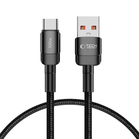 Kabel przewód USB-C - USB-A 100W 5A 0.5m - czarny Tech-Protect