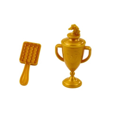 Koń Z Długą Grzywą Siodło Puchar Szczotka Akcesoria Brązowy LEAN Toys