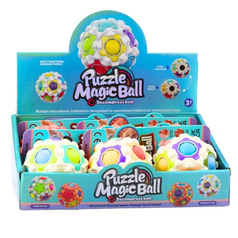 Magiczna Piłka Łamigłówka Logiczna Wypustki 7cm Mix LEAN Toys