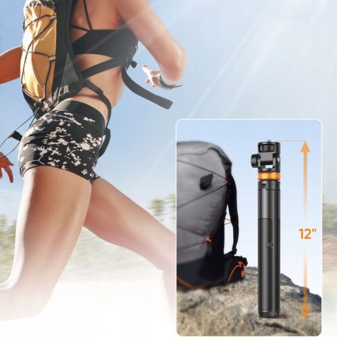 Selfie stick kijek do zdjęć Bluetooth z pilotem tripodem głowicą 148cm - czarny Tech-Protect
