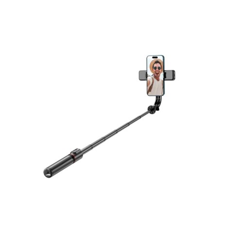 Selfie stick kijek do zdjęć Bluetooth z tripodem lampą LED do 105cm - czarny Tech-Protect