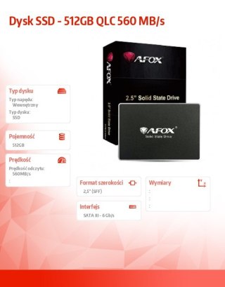 Dysk SSD - 512GB QLC 560 MB/s AFOX
