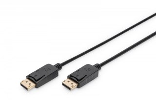 Kabel połączeniowy DisplayPort z zatrzaskami 1080p 60Hz FHD Typ DP/DP M/M 10m Czarny Digitus