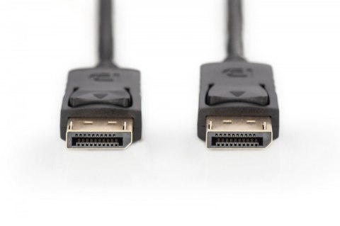 Kabel połączeniowy DisplayPort z zatrzaskami 1080p 60Hz FHD Typ DP/DP M/M 10m Czarny Digitus