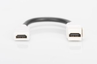 Moduł Keystone HDMI z kablem 12cm, łącznik do gniazd i pustych paneli, żeński/żeński, biały Digitus