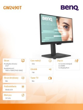 Monitor 24 cale GW2490T LED 4ms/1300:1/IPS/HDMI/GŁOŚNIKI Benq