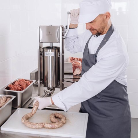 Nadziewarka napełniacz szpryca do kiełbas pionowa ręczna 5 l + 4 lejki Royal Catering