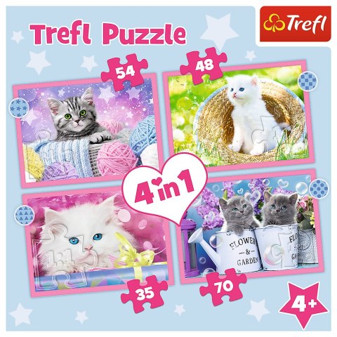 Puzzle - 4w1 (35, 48, 54, 70) - Zabawne kotki - Trefl 34396 Trefl Puzzle