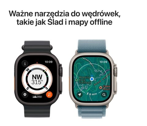Watch Ultra 3 GPS + Cellular koperta 49 mm z tytanu w kolorze czarnym, opaska Trail w kolorze czarnym/węgla drzewnego - rozmiar  Apple