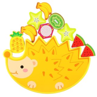 Gra zręcznościowa montessori układanka balansująca klocki drewniane jeż nawlekane owoce Kik Sp. z o. o. Sp. k.