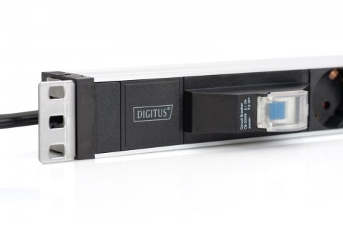 Listwa zasilająca PDU 19" Rack, 6x gniazdo schuko, 2.0m, 1x wtyk unischuko, 16A, wyłącznik nadprądowy, Profil aluminiowy Digitus