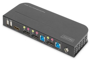 Przełącznik KVM 2 portowy DisplayPort do HDMI 2x1 4K 60Hz 2xUSB audio Digitus