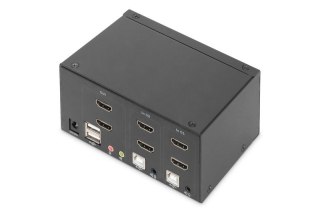 Przełącznik KVM 2 portowy HDMI, Dual Display, 4K 30Hz Digitus