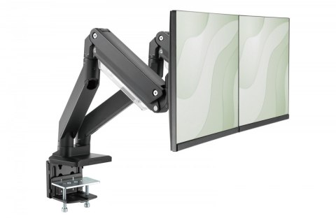 Ramię biurkowe podwójne z zaciskiem, 2xLCD, max. 35", max. obciążenie 2x15kg, ze sprężyną gazową Digitus