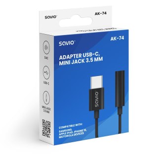 Adapter audio - USB-C Jack 3,5mm AK-74 Savio