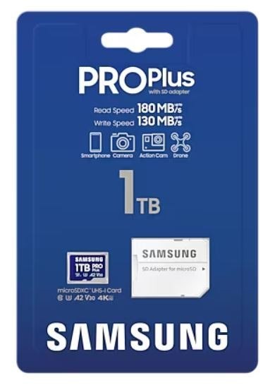 Karta microSD MB-MD1T0SA/WW 1TB PRO+ + adapter MB-MD1T0SA/EU Samsung