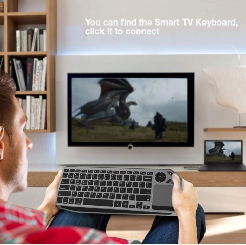 Klawiatura bezprzewodowa BT/RF 2.4GHz touchpad LED Techly