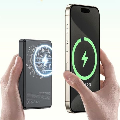 Powerbank indykcyjny MagSafe 10000mAh 22,5W Czarny AWEI