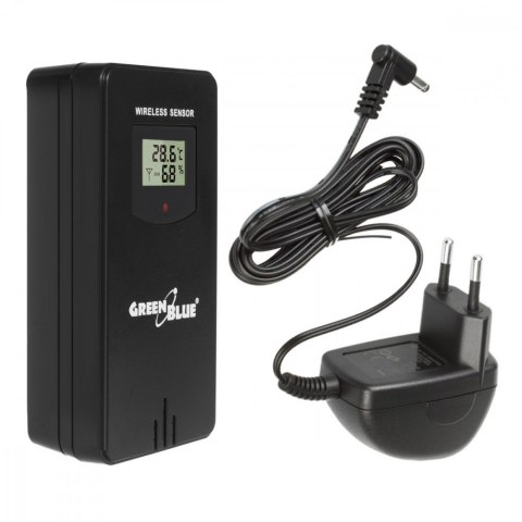 Stacja pogodowa bezprzewodowa GB540N wskaźnik komfortu, pomiar wilgotności, fazy księżyca, zegar z systemem DCF GreenBlue