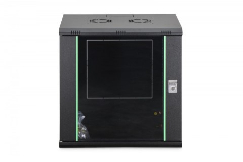Szafa sieciowa wisząca Dynamic 19" 12U rack 607x600x450mm, drzwi szyba, czarna, niezłożona, 60kg Digitus