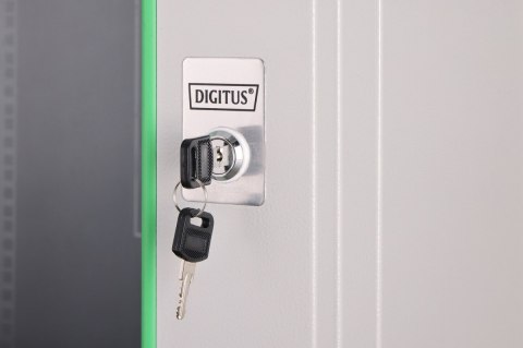 Szafa sieciowa wisząca Dynamic 19" 12U rack 607x600x600mm, drzwi szyba, szara, niezłożona, 60kg Digitus