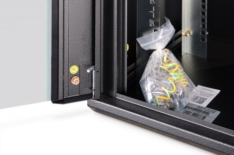Szafa sieciowa wisząca Dynamic 19" 16U rack 785x600x450mm, drzwi szyba, czarna, niezłożona, 60kg Digitus