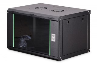 Szafa sieciowa wisząca Dynamic 19" 7U rack 385x600x450mm, drzwi szyba, czarna, niezłożona, 60kg Digitus