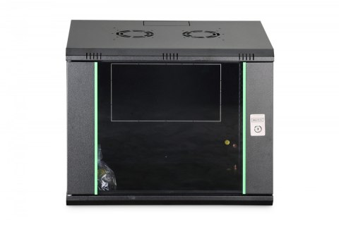 Szafa sieciowa wisząca Dynamic 19" 9U rack 474x600x450mm, drzwi szyba, czarna, niezłożona, 60kg Digitus