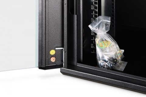 Szafa sieciowa wisząca Dynamic 19" 9U rack 474x600x450mm, drzwi szyba, czarna, niezłożona, 60kg Digitus