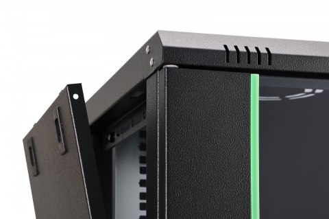 Szafa sieciowa wisząca Dynamic 19" 9U rack 474x600x450mm, drzwi szyba, czarna, niezłożona, 60kg Digitus