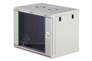 Szafa sieciowa wisząca Dynamic 19" 9U rack 474x600x450mm, drzwi szyba, szara, niezłożona, 60kg Digitus