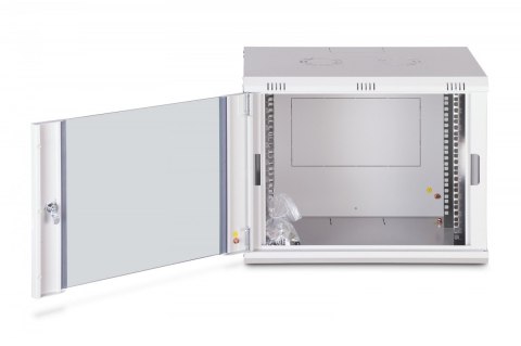 Szafa sieciowa wisząca Dynamic 19" 9U rack 474x600x450mm, drzwi szyba, szara, niezłożona, 60kg Digitus