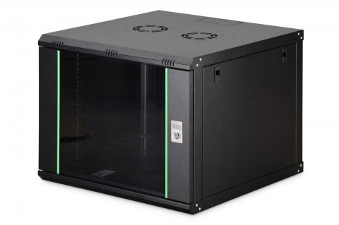 Szafa sieciowa wisząca Dynamic 19" 9U rack 474x600x600mm, drzwi szyba, czarna, niezłożona, 60kg Digitus